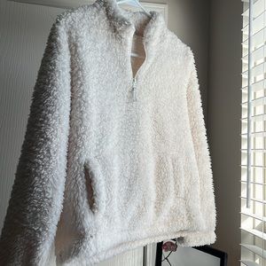 long sleeve white/cream sherpa from gap